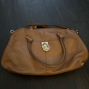 Calvin Klein Tan Leather Shoulder Bag